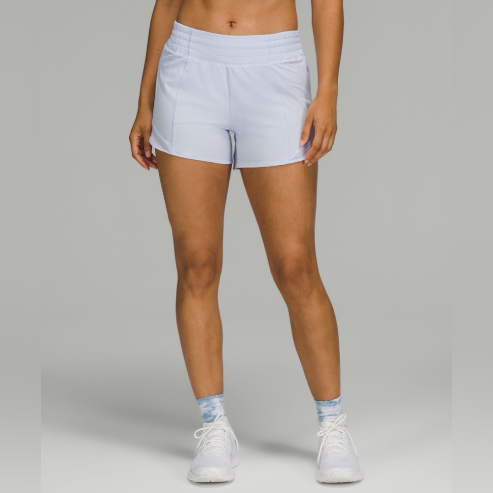 Lululemon Hotty Hot High-Rise Lined Short 4" Pastel Blue Size 6